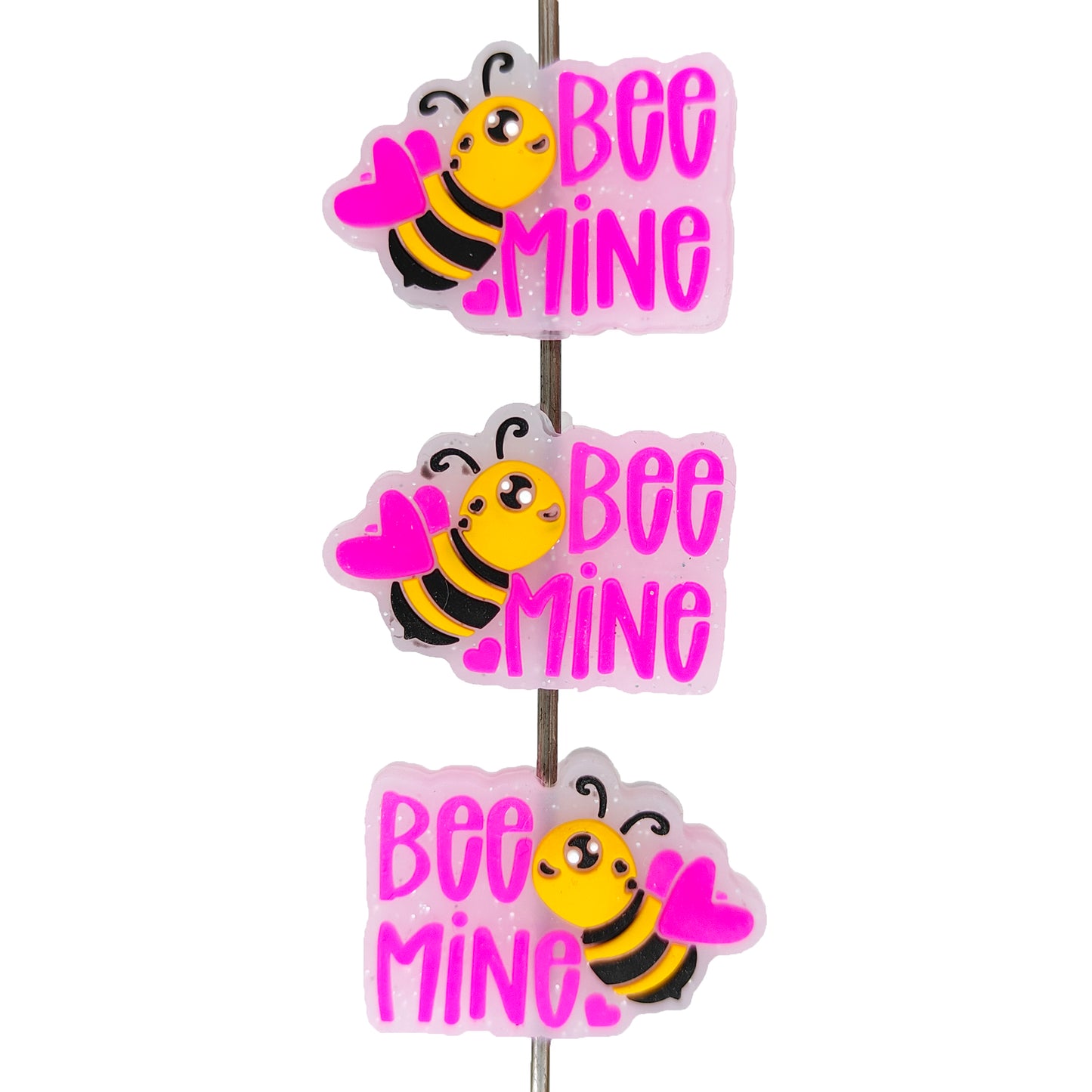 Valentine Bee Mine Silicone Focal Bead