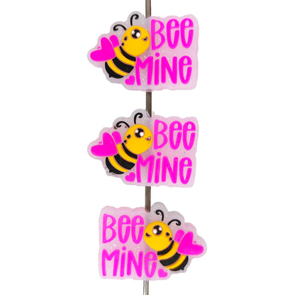 Valentine Bee Mine Silicone Focal Bead