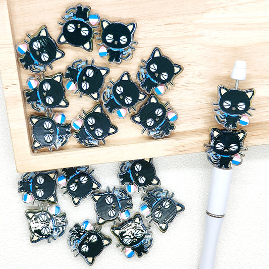 Acrylic Black Cat Focal Beads