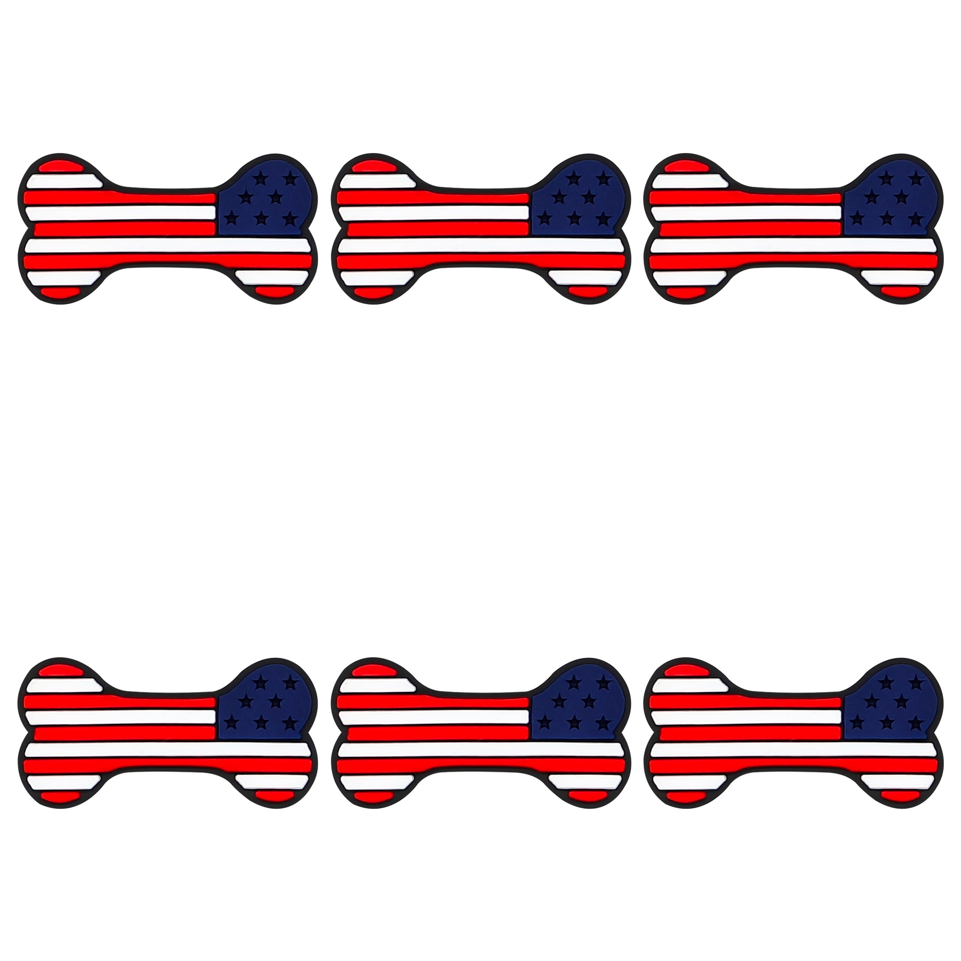 American Flag Dog Bone Focal