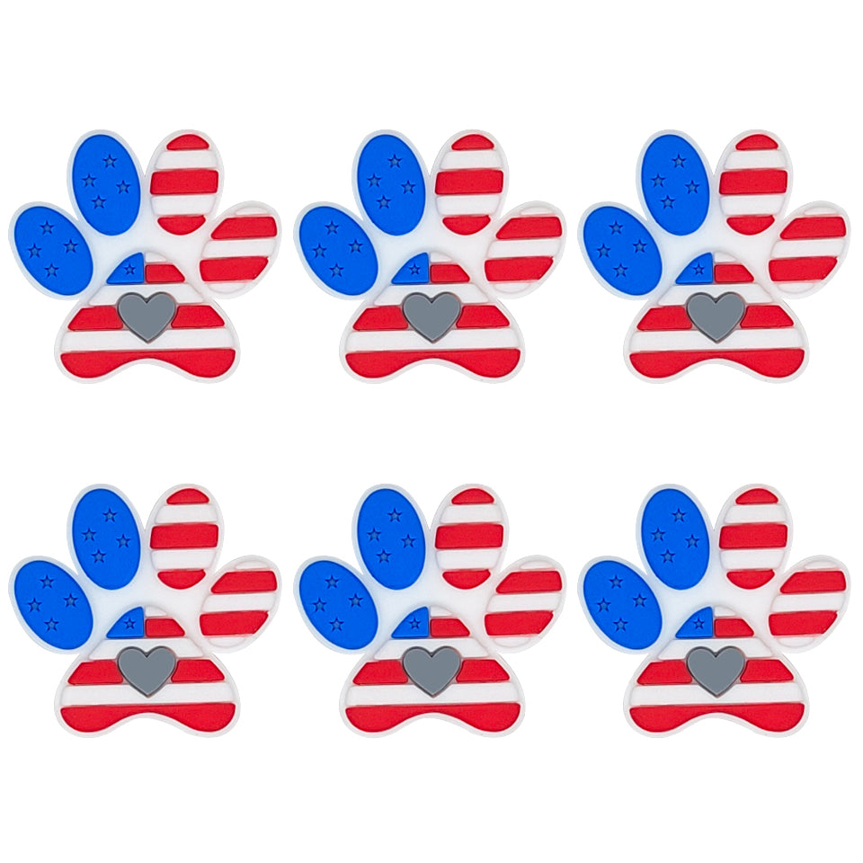 American Flag Dog Paw Focal