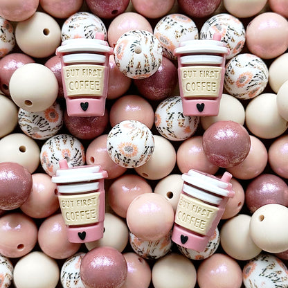 Assorted Loose Silicone Beads Coffee Focal Beads Mied Pack