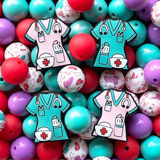 Assorted Nurse Beads,Silicone Bead for Keychain,Bead Mixed
