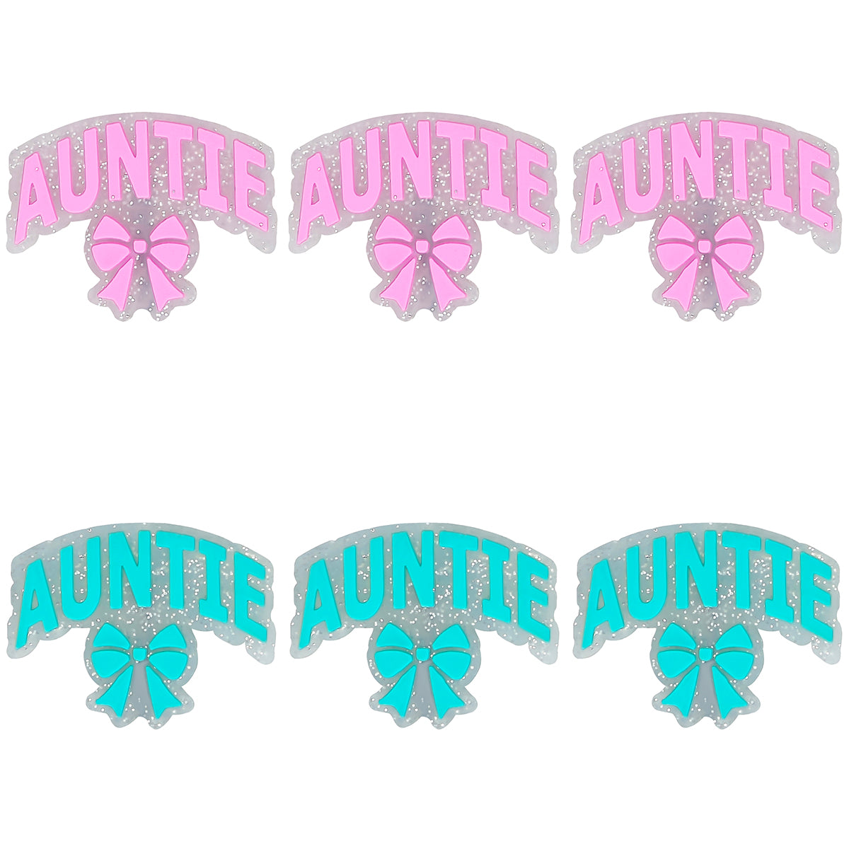 Auntie Glitter Bow Focal