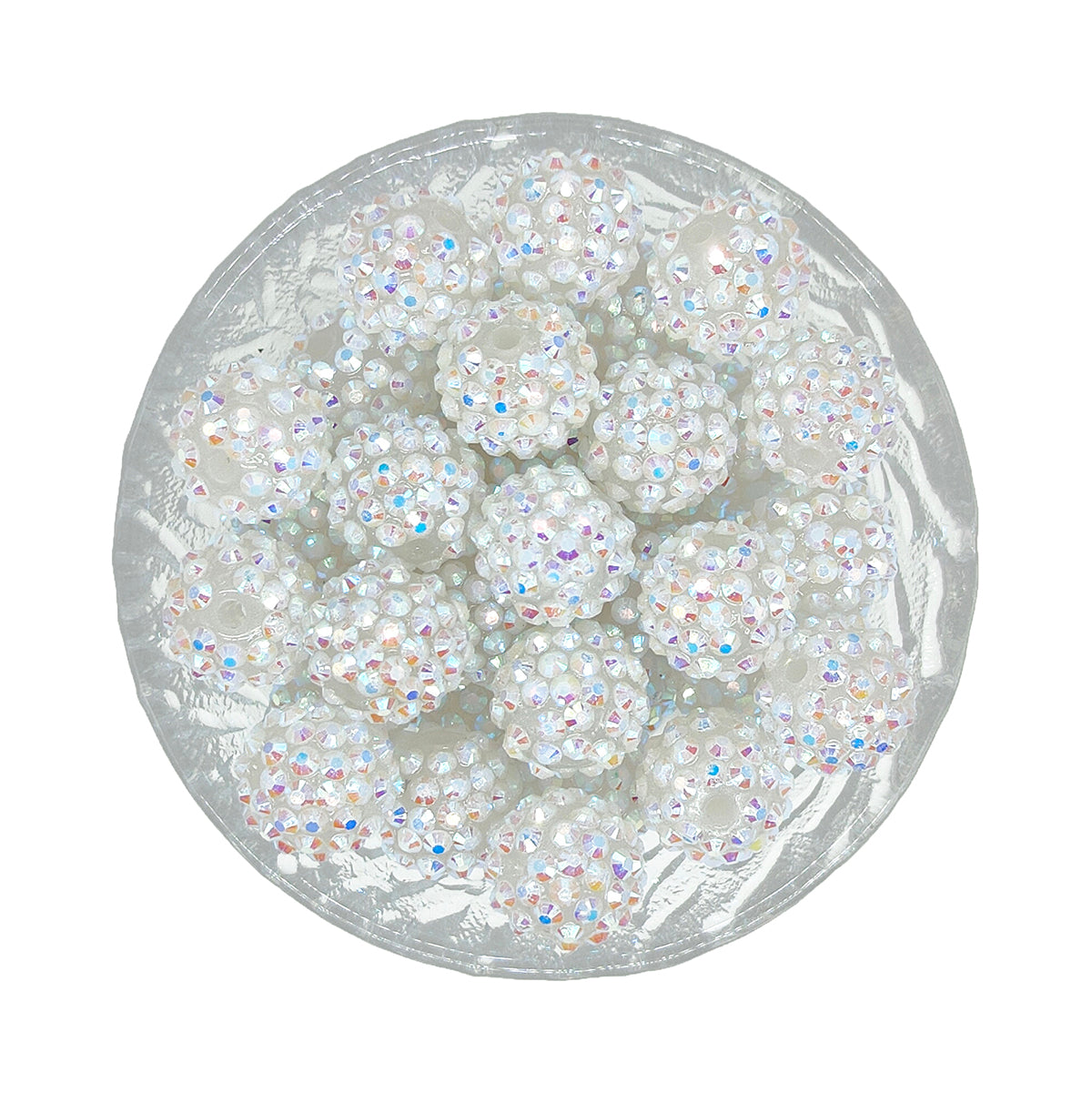 16/20mm Clear White AB Rhinestone Bubblegum Acrylic Beads