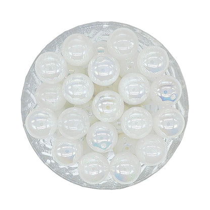 16mm Round Bubblegum Glitter Acrylic Beads