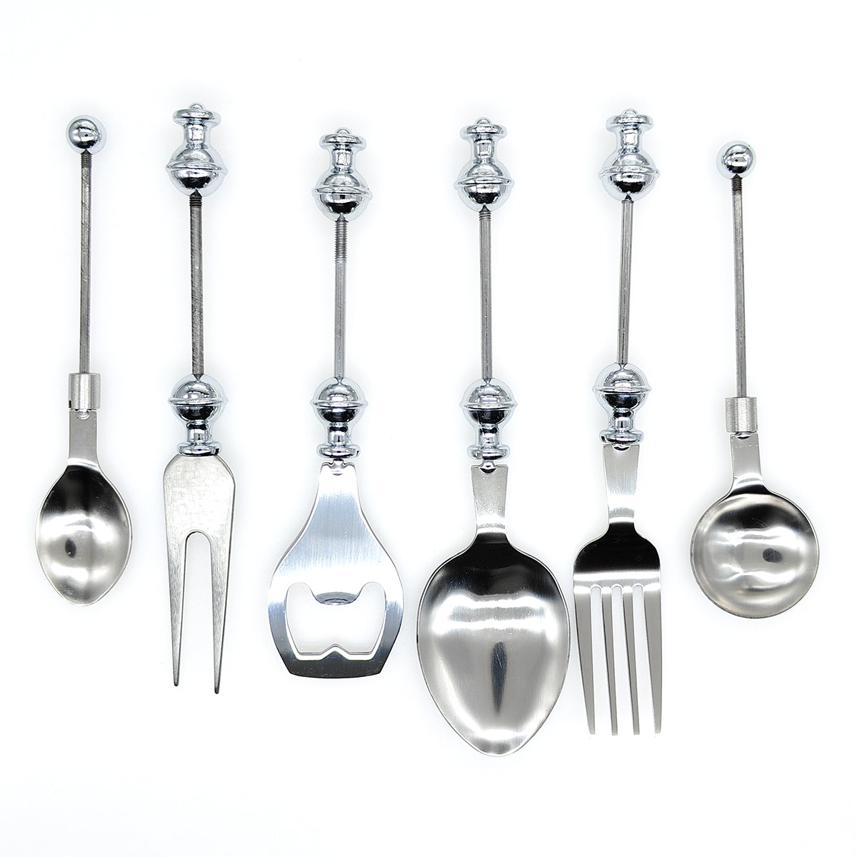 Mrbite 5Pcs/Lot Beadable Blank Stainless Steel Spoon/Fork/Bottle Opener