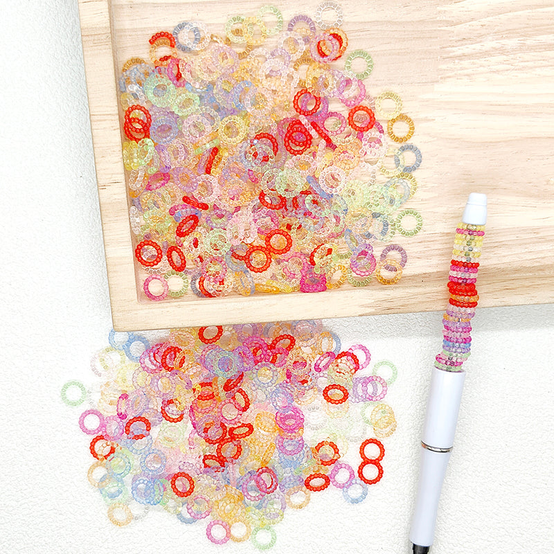 Mixed Color 100Pcs 10mm Acrylic Spacer Clear Ring Beads