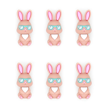 3D Rabbit In Sunglasses Silicone Focal Bead