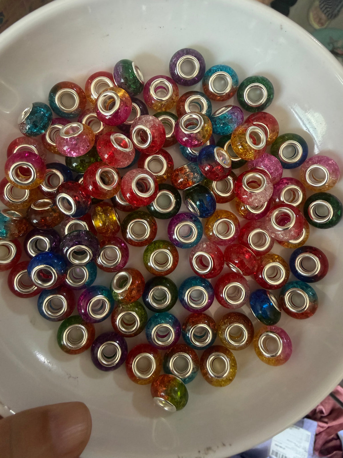 Gradient Crack Large Hole Spacer Beads ,Europe Charm Beads
