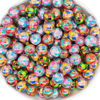 Colorful Egg Print UV 16mm Acrylic Beads,Gumball Beads Mix