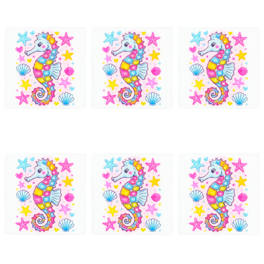 Seahorse Shell Starfish Square Print Focal