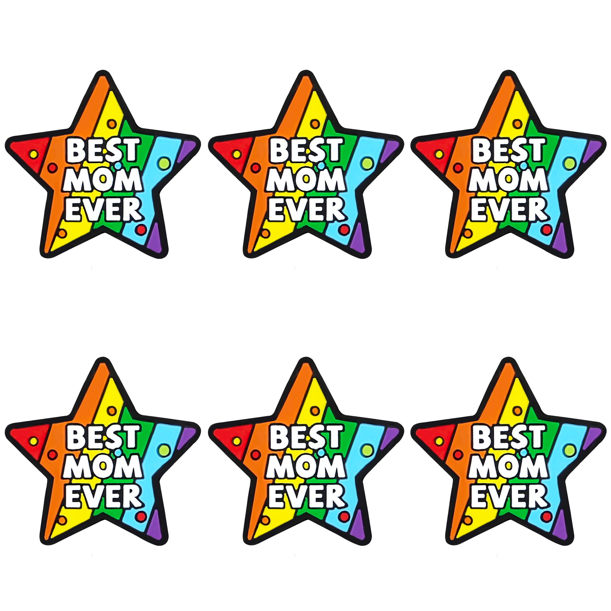 Best Mom Ever Rainbow Star Focal