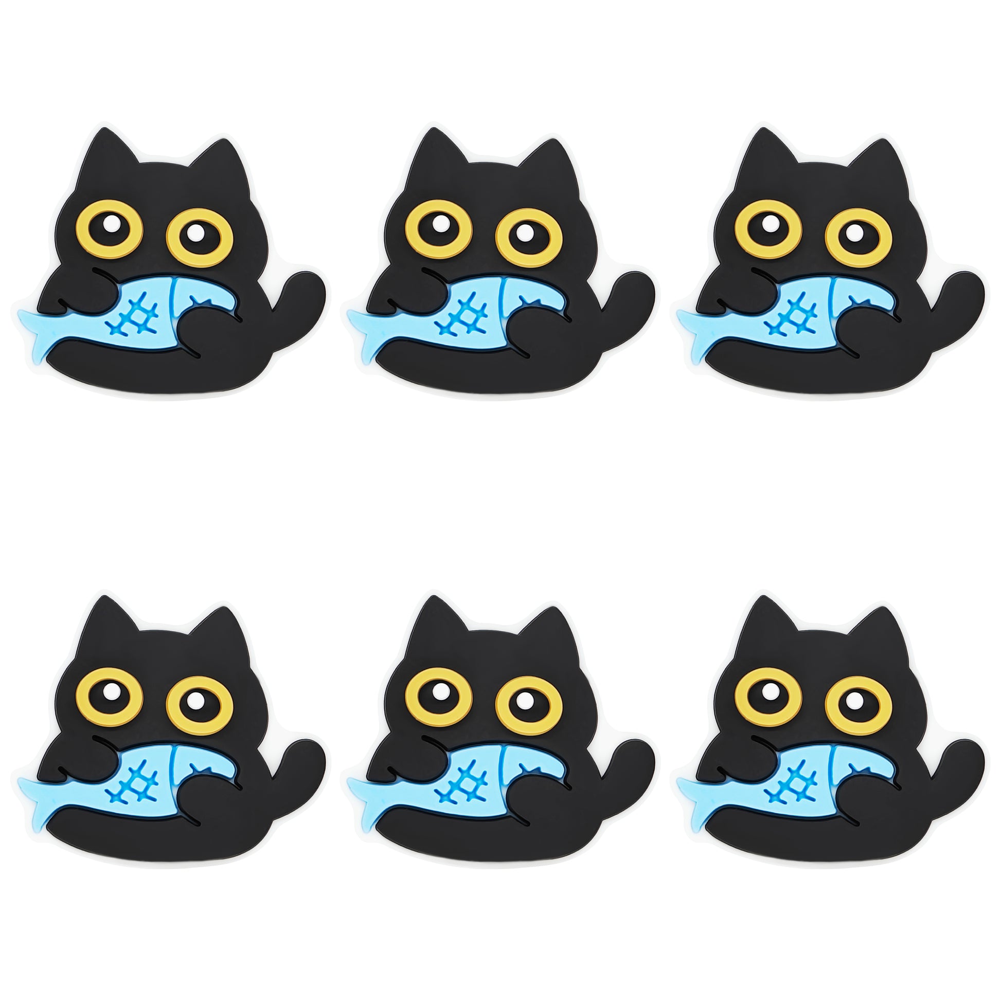 Black Cat with Fish Focal