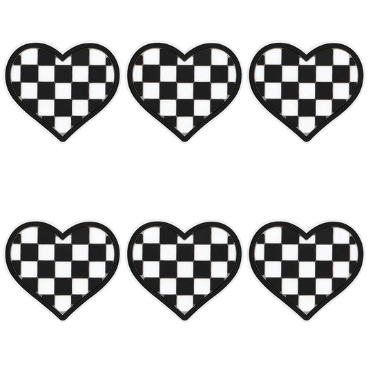 Black White Checkered Heart Focal