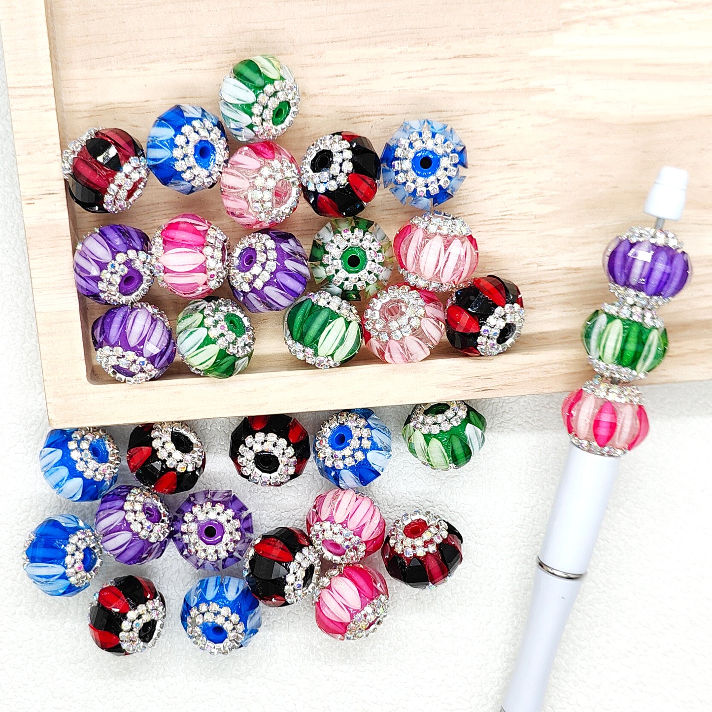 Bling Sparkle Rhinestone Lantern Beads,Crystal Fancy Acrylic Beads