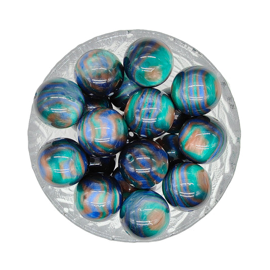 20mm Blue Green Jelly Chunky Bubblegum Acrylic Beads