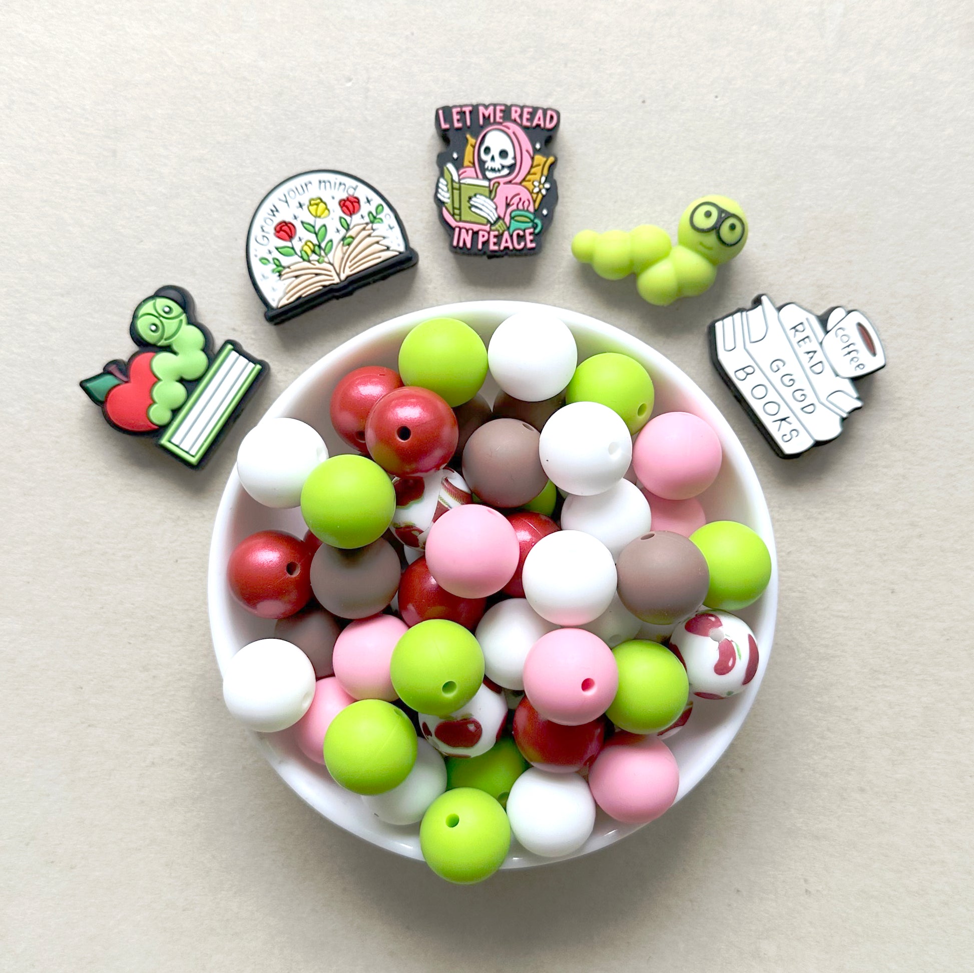 65pcs Silicone Beads Mix Set, Teacher Beads, Assorted Beads,Loose Beads