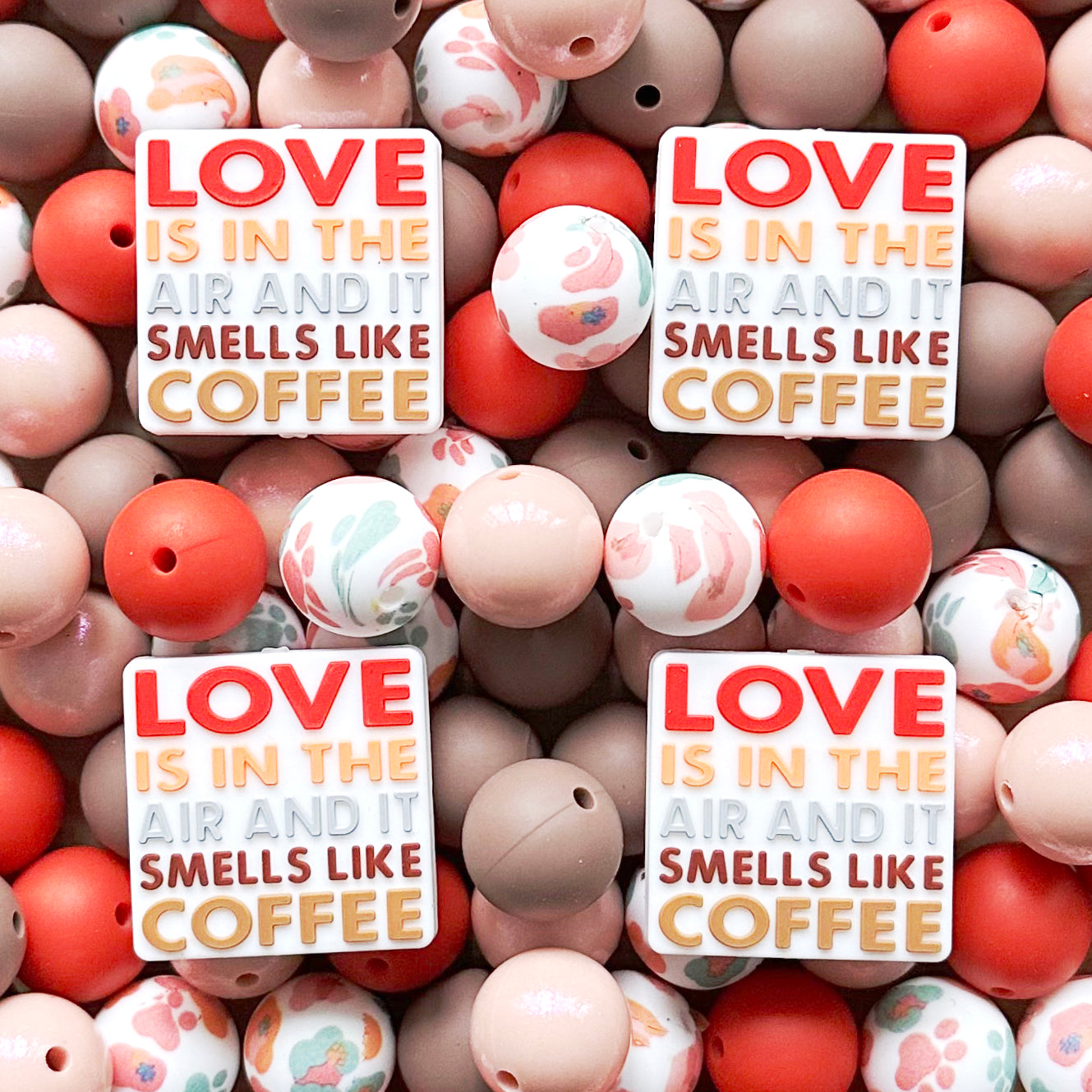 Bulk Silicone Beads,Coffee Beads,24Pcs Beads,Assorted Beads for Lanyard DIY