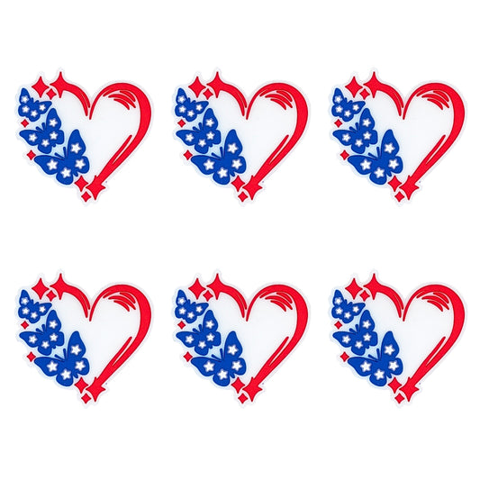 Butterfly Heart Patriotic Focal