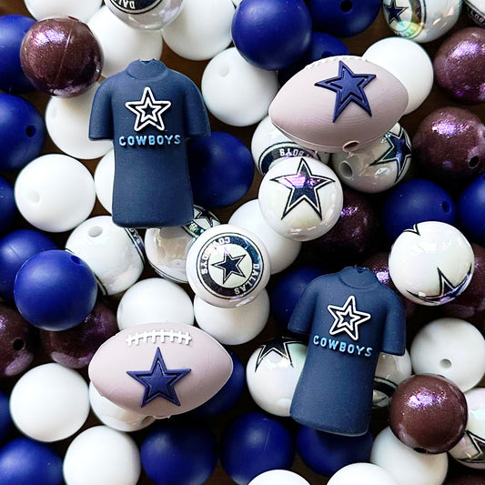 48Pcs Assorted Football Team Beads,Mixed Loose Beads