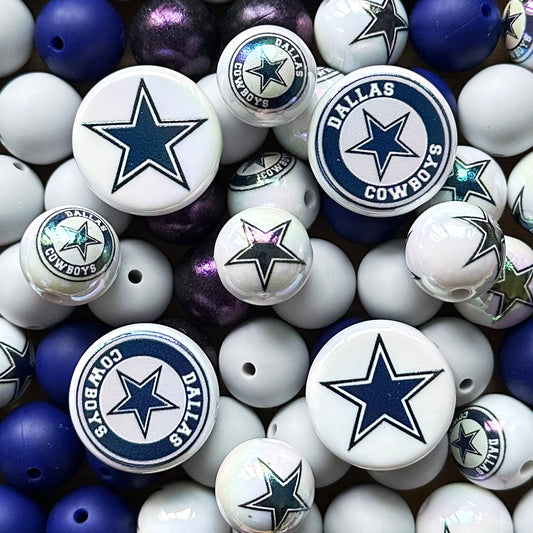 48Pcs Assorted Football Team Beads,Mixed Loose Beads