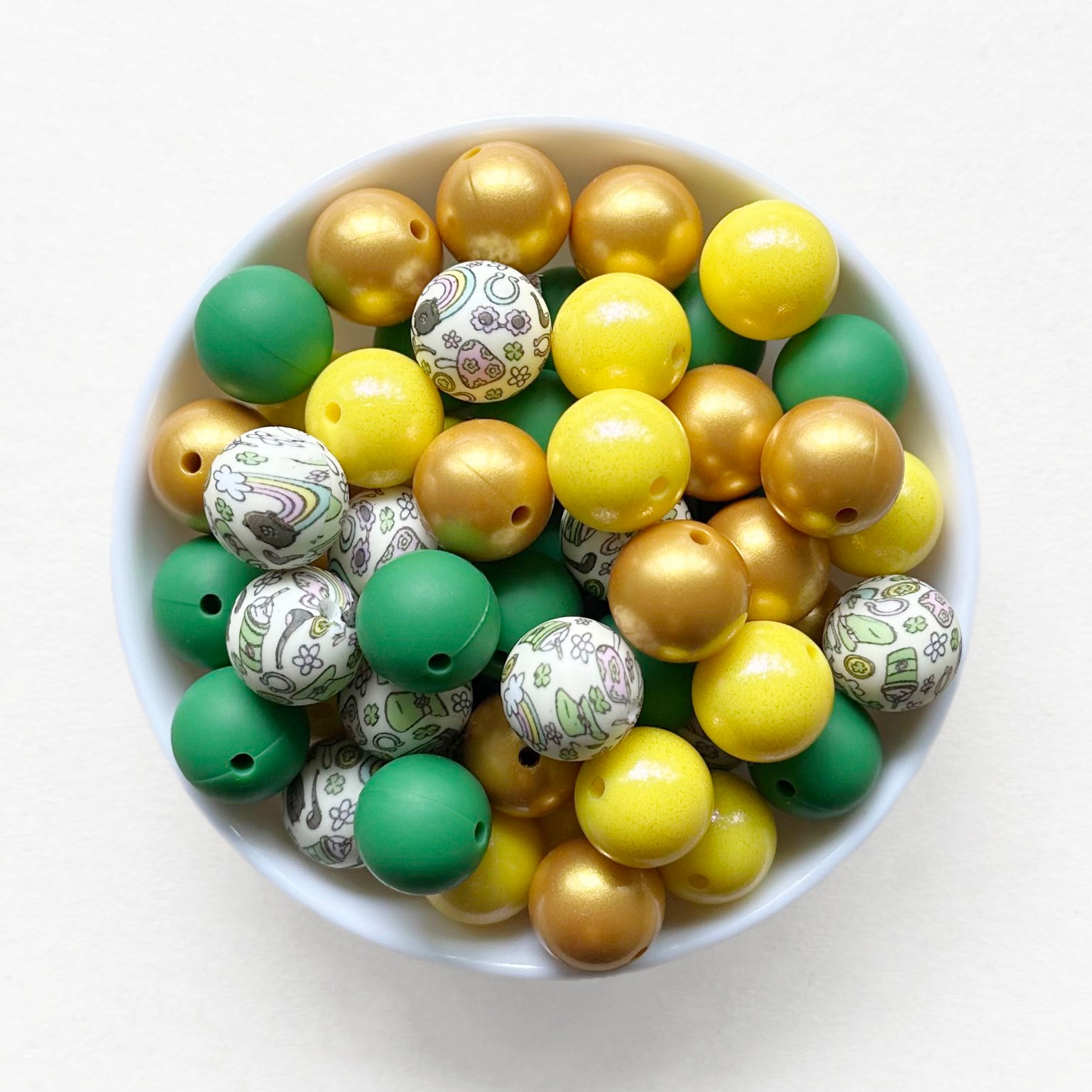 15mm Assorted St Patrick Silicone Beads Mix