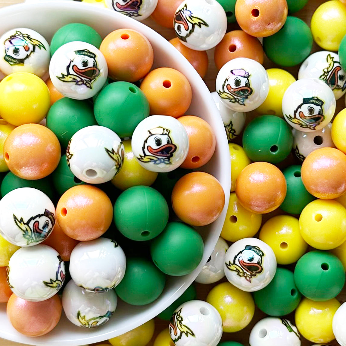 40Pcs College Football Team Assorted Bead,Keychain Beads