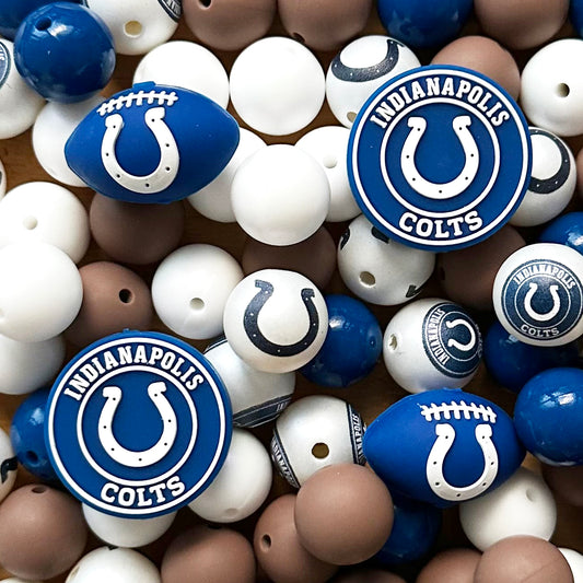 48Pcs Assorted Football Team Beads,Mixed Loose Beads