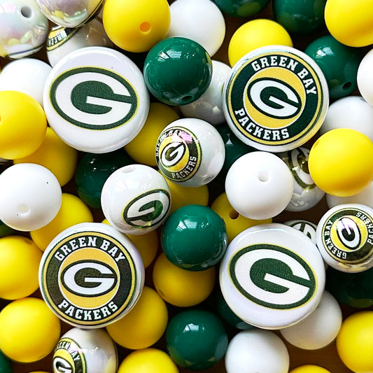 48Pcs Assorted Football Team Beads,Mixed Loose Beads