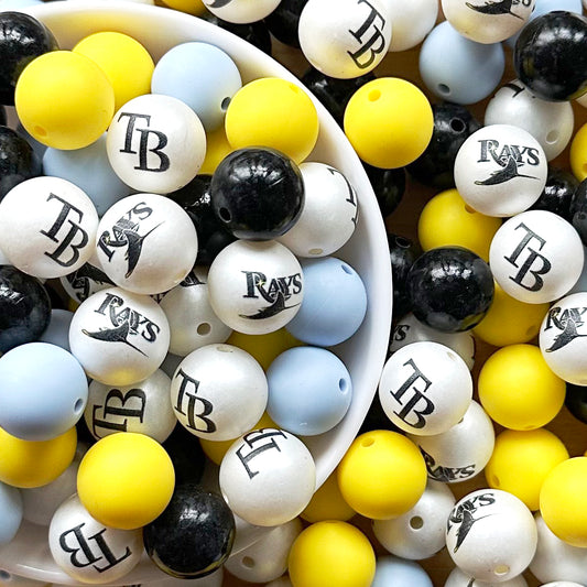 40Pcs Beads Mix Pack,Baseball Team Beads,Assorted Loose Beads