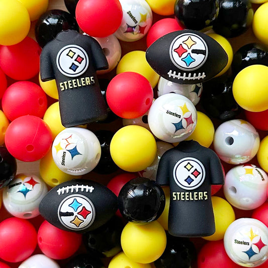 48Pcs Assorted Football Team Beads,Mixed Loose Beads
