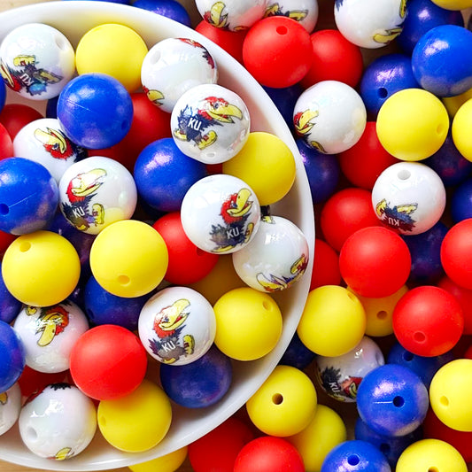 40Pcs College Football Team Assorted Beads,Loose Bead DIY Pen