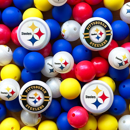 48Pcs Assorted Football Team Beads,Mixed Loose Beads