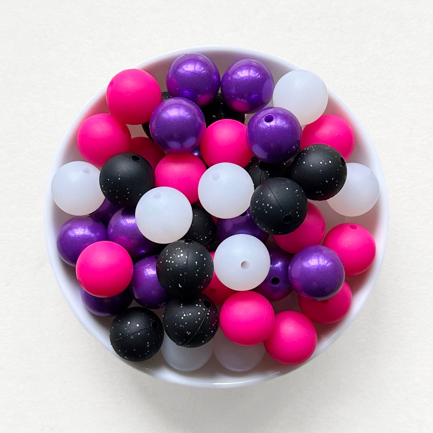 15mm Assorted Round Silicone Beads Mix