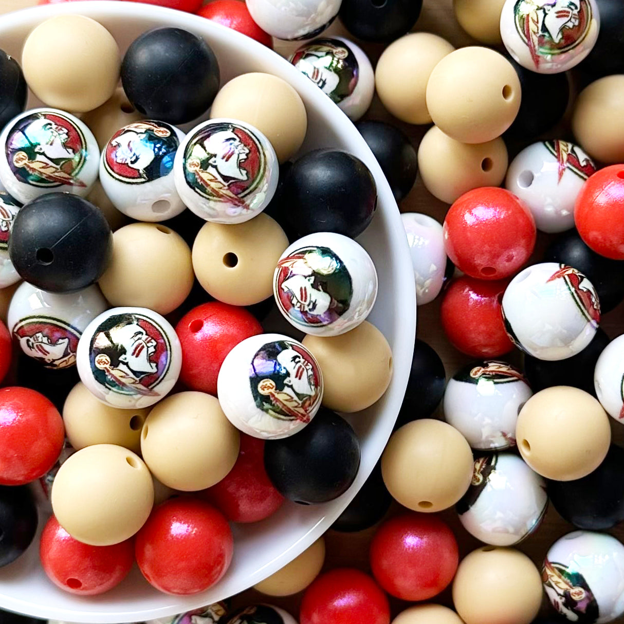 40Pcs Assorted College Football Team Beads