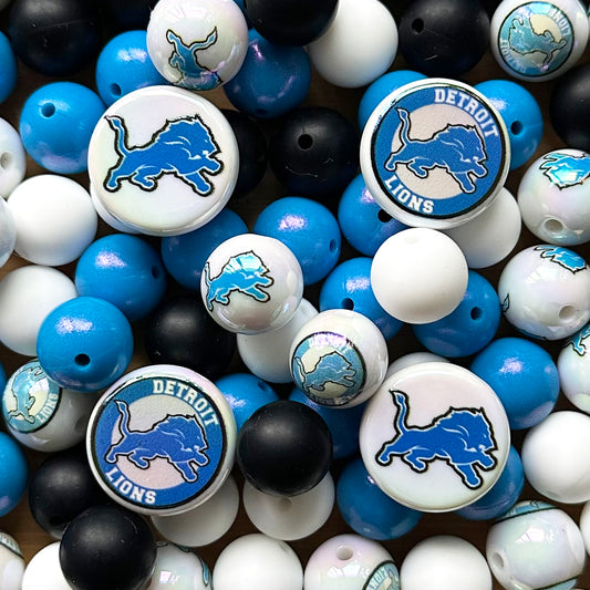 48Pcs Assorted Football Team Beads,Mixed Loose Beads