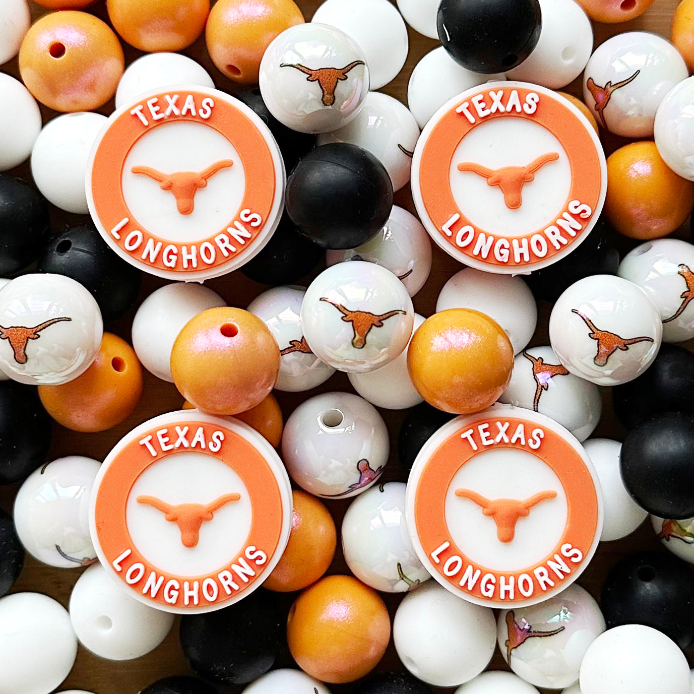 48Pcs Assorted Football Team Beads,Mixed Loose Beads