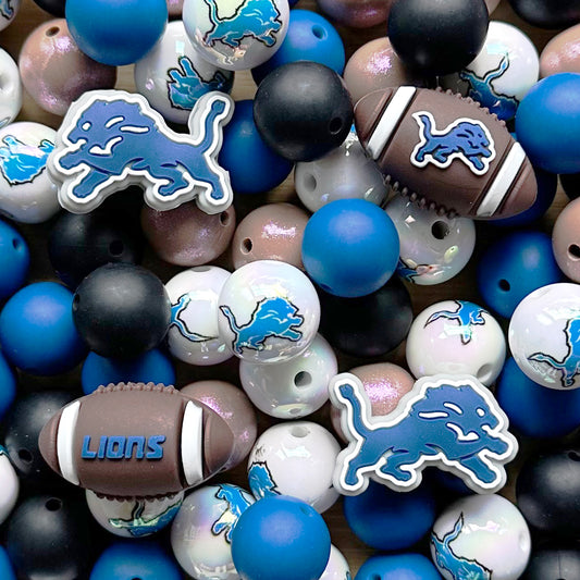 48Pcs Football Team Assorted Beads,Loose Mixed Bead,Pen Beads