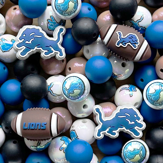 48Pcs Football Team Assorted Beads Mix