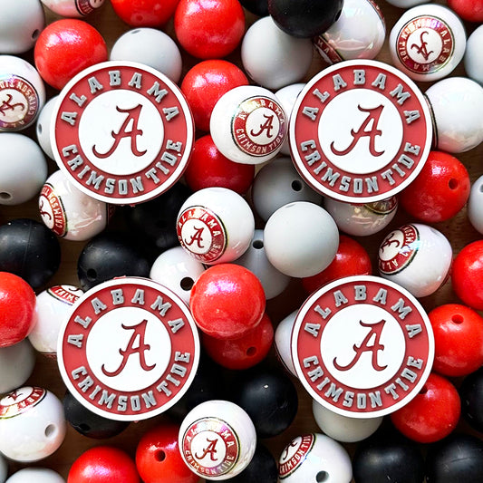 48Pcs Assorted Football Team Round Loose Beads,for Pen