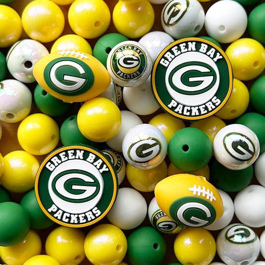 48Pcs Assorted Football Team Beads,Mixed Loose Beads