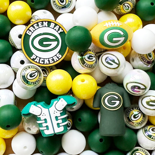 48Pcs Assorted Football Team Beads,Mixed Loose Beads