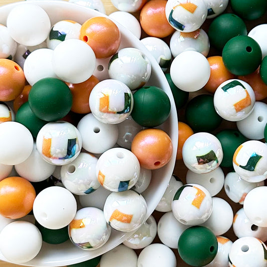 40Pcs College Football Team Assorted Bead,Loose Beads Mix