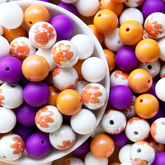 40Pcs College Football Team Assorted Bead,Loose Beads