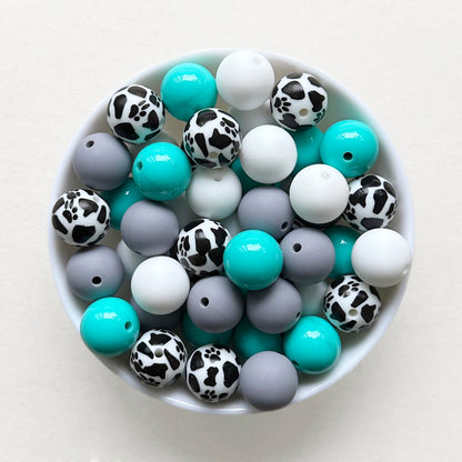 15mm Assorted Paw Silicone Beads Mix