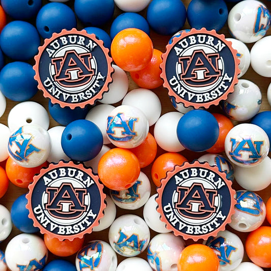 48Pcs Assorted Football Team Round Loose Beads,for Beadable Craft