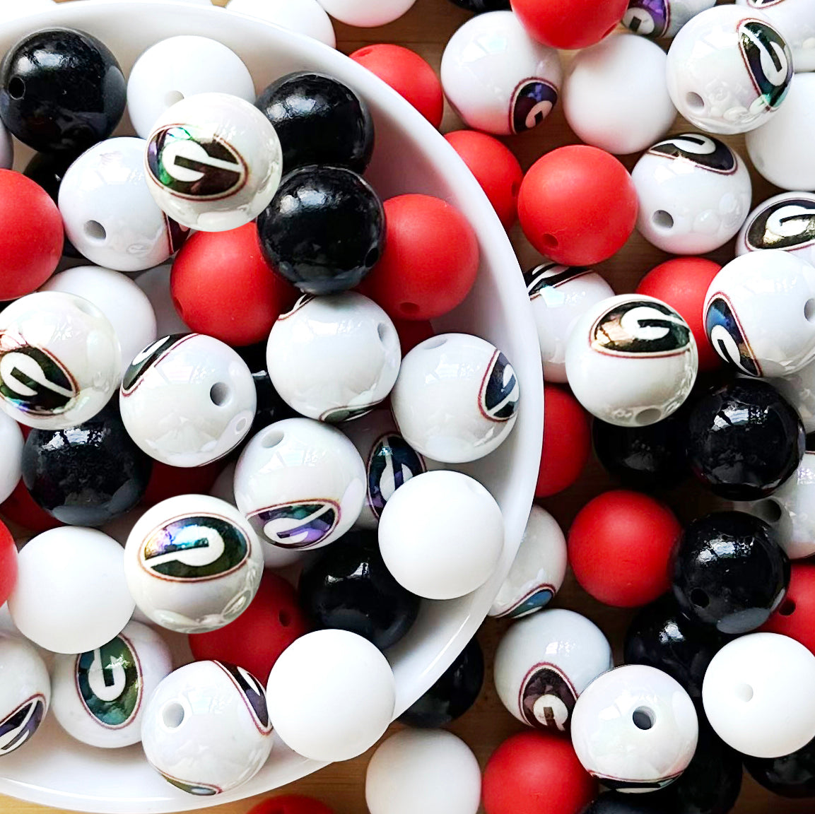 40Pcs College Football Team Assorted Loose Bead,Pen Beads