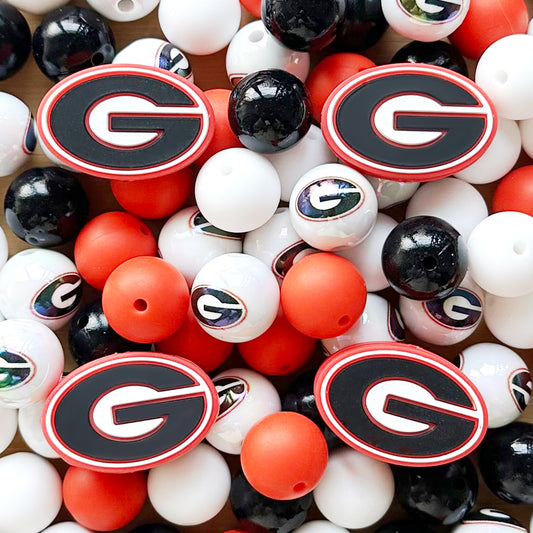 48Pcs Assorted Football Team Beads,Mixed Loose Beads