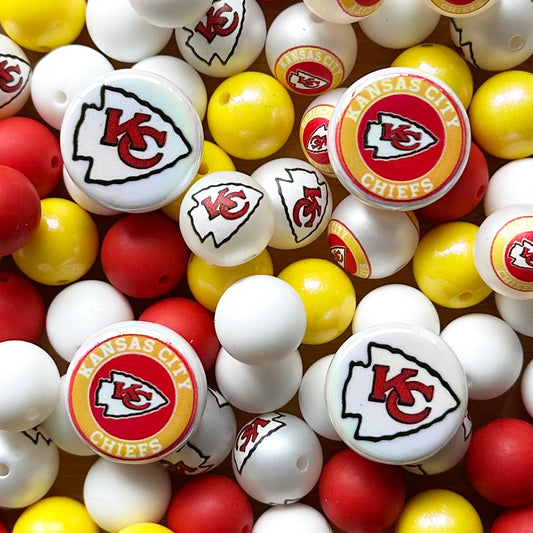 48Pcs Assorted Football Team Beads,Mixed Loose Beads